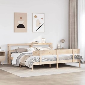 vidaXL Cama sem colchão 180x200 cm madeira de pinho maciça