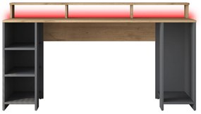 Secretária de Estudo HA122 – Nogueira e Antracite – 160x89,5x55 cm