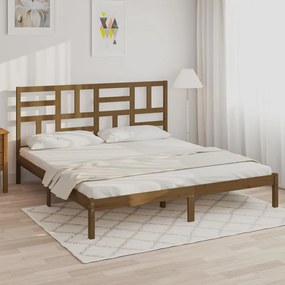 3105973 vidaXL Estrutura de cama 200x200 cm madeira maciça castanho mel