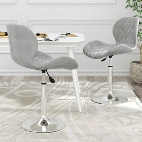 vidaXL Cadeiras de jantar giratórias 2 pcs veludo cinzento-claro