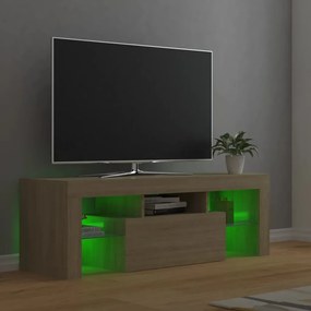 Móvel de TV com luzes LED 120x35x40 cm carvalho sonoma
