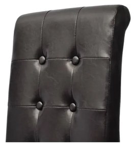 Cadeiras de jantar 4 pcs couro artificial preto