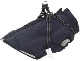 vidaXL Casaco para Cães com arnês Azul Marinho 5XL Velo e Poliéster