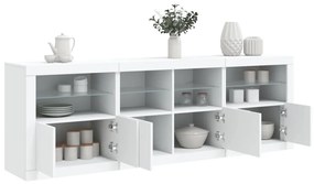 vidaXL Aparador com luzes LED 202x37x67 cm branco