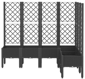 Vaso/floreira de jardim c/ treliça 160x120x142 cm PP preto