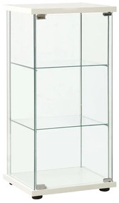 322797 vidaXL Armário de arrumação vidro temperado branco