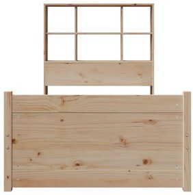 Cama com estante sem colchão 100x200 cm pinho maciço