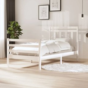 3100645 vidaXL Estrutura de cama 100x200 cm madeira maciça branco