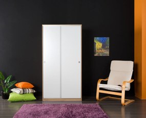 Roupeiro "Coral" – Salmão &amp; Branco – 94 x 182 x 52 cm – Design Moderno