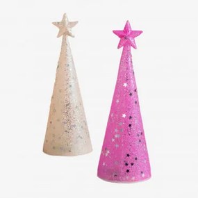 Pack De 2 Enfeites De Natal Guerrit Branco - Cor-de-rosa Neón - Sklum