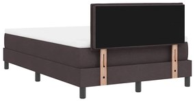 Cama Box com Colchão &amp; LED Castanho Escuro 120x190 cm de Tecido
