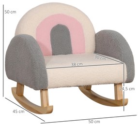 Poltrona Infantil Mini Sofá para Crianças acima de 3 Anos com Assento Acolchoado Apoio para os Braços e Estrutura de Madeira Carga Máxima 45kg 50x45x50cm Cinza