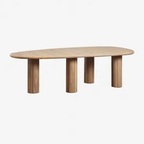 Mesa De Jantar Oval Em Madeira De Acácia Ginara Marrom Acácia Claro & ↔︎ 260 Cm - Sklum