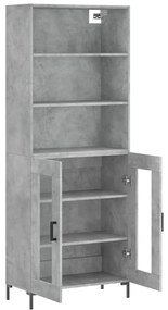 Armário alto 69,5x34x180 cm derivados de madeira cinza cimento