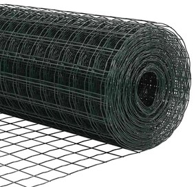 Cerca Euro com 13 postes 0,6 x 25 m em aço galvanizado verde.