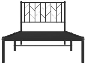 Estrutura de cama com cabeceira 90x200 cm metal preto