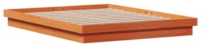 Estrutura de cama c/ LEDs 150x200 cm pinho maciço castanho mel