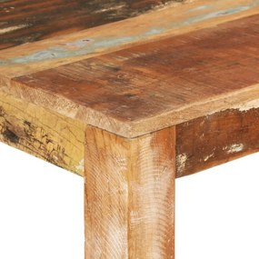 Mesa de jantar 110x55x76 cm madeira recuperada maciça