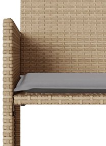Sofá de jardim de 2 lugares com mesa e bancos vime PE bege