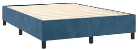 Estrutura de cama 140x190 cm veludo azul-escuro