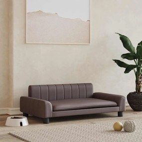 Cama para cães 90x53x30 cm couro artificial castanho