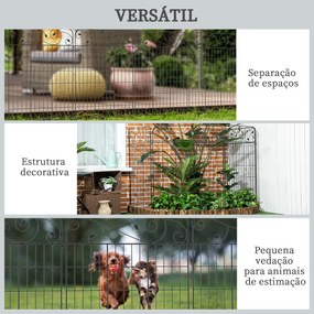 Cercas de Jardim de 4 Painéis 88x110 cm Cercas de Jardim Metálicas Cer