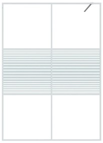 Divisória de chuveiro 140x195 cm vidro transparente ESG branco