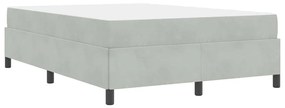 Estrutura da Cama Branco e Cinza Claro 160 x 200 cm Veludo