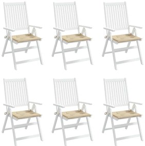 Almofadões p/ cadeiras de jardim 6 pcs tecido oxford bege