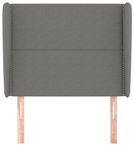 Cabeceira cama c/ abas tecido 83x23x118/128 cm cinzento-escuro