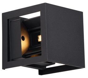 Candeeiro de Parede Moderno Preto Incl. LED IP44 - Edwin Quadro