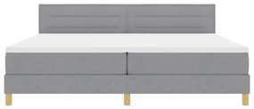 Cama Box Spring com Colchão Cinza Claro 200x200 cm Tecido