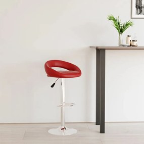vidaXL Banco de bar couro artificial vermelho tinto