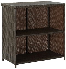 3 pcs conjunto de bar vime PE castanho