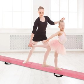 Barra de equilíbrio Ginástica dobrável com base de madeira maciça e superfície antiderrapante de espuma portátil com alça para crianças e adolescente