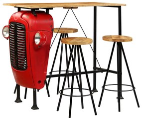 vidaXL Conjunto de bar 5 pcs madeira de mangueira maciça 120x60x107 cm
