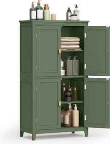 Armário de casa de banho com 4 portas 30 x 60 x 110 cm  verde floresta