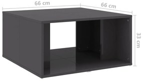 Mesas de centro 4pcs derivados de madeira cinza brilhante