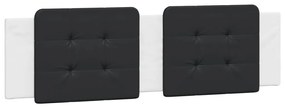 Cama com colchão 180x200 cm couro artificial preto e branco