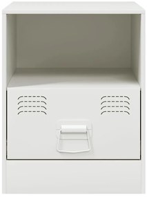 Mesa de cabeceira 34,5x39x44 cm aço branco