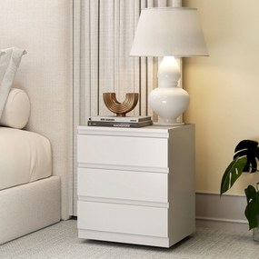 Móvel com 3 Gavetas 45x40x52,8 cm com Fecho Suave para Quarto Escritório Estilo Moderno 45x40x52,8 cm Branco