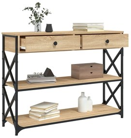 Mesa consola 100x28x75 cm derivados de madeira carvalho sonoma