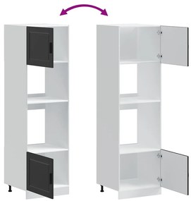Armários forno 2 pcs Porto derivados de madeira preto