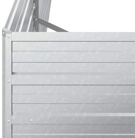 Canteiro elevado de jardim 160x80x77cm aço galvanizado prateado