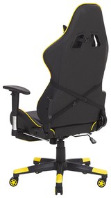 Cadeira gaming em pele sintética amarela e preta VICTORY Beliani