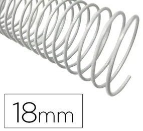 Espiral Q-Connect Metálica Branco 64 5:1 18mm 1,2mm Caixa de 100 Unidades