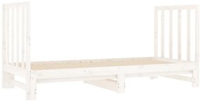 Estrutura sofá-cama de puxar 2x(90x190) cm pinho maciço branco