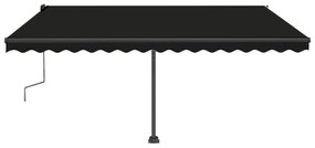 Toldo retrátil manual com LED 400x350 cm antracite