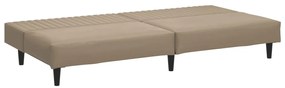 Sofá-cama de 2 lugares couro artificial cappuccino