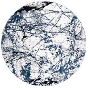Tapete moderno COZY 8871 Circulo, Marble, Mármore - Structural dois níveis de lã azul